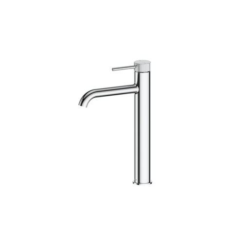 Chrome Nature Lineare Basin Mixer Tall | Textured Handle