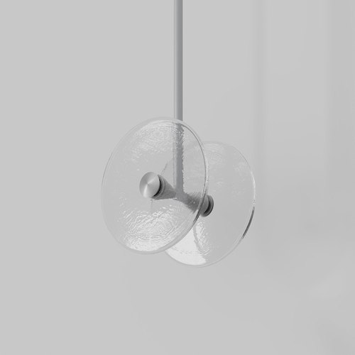 Steel Coral Duo Rod Pendant - Clear