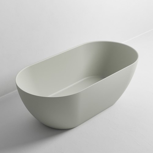 Light Grey Villastone Halo 1500 Freestanding Bath