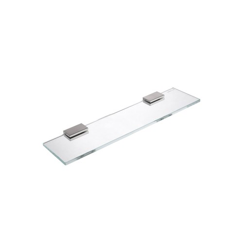Brushed Nickel Versa Glass Rectangle Shelf 400mm