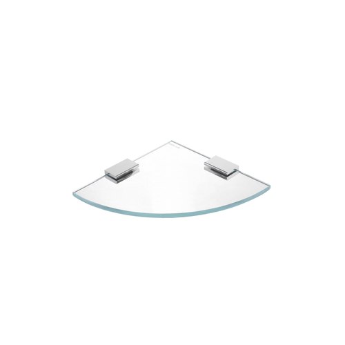 Chrome Versa Glass Round Shelf 220mm