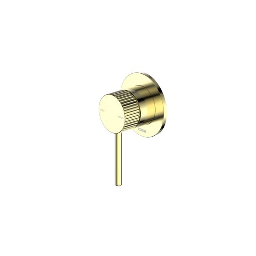 Brushed Brass Nature Piper Shower Mixer | Textured Handle