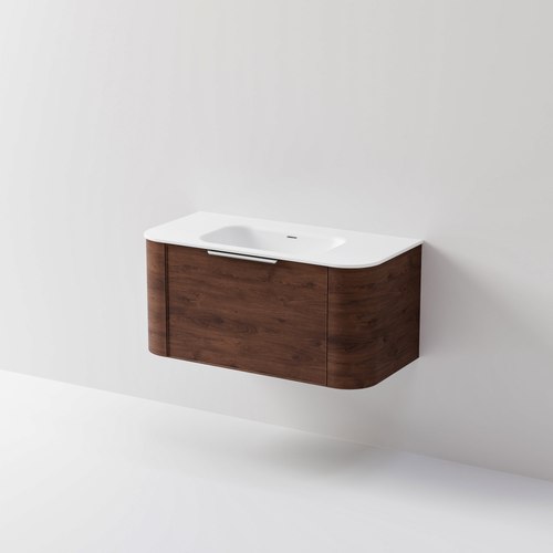 Walnut Nature 1000 Vanity | Inset Basin & Axel Drawer Front