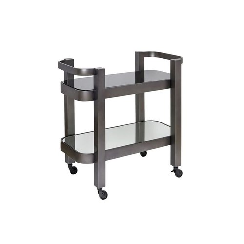 Bronze St Tropez Drinks Trolley with Black Glass