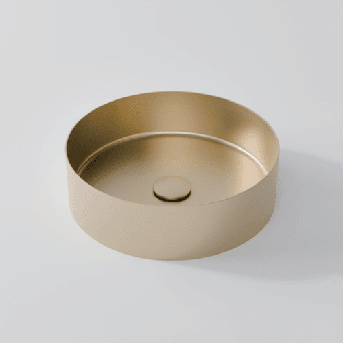 Brushed Brass Fusion Round Stainless Steel Basin
