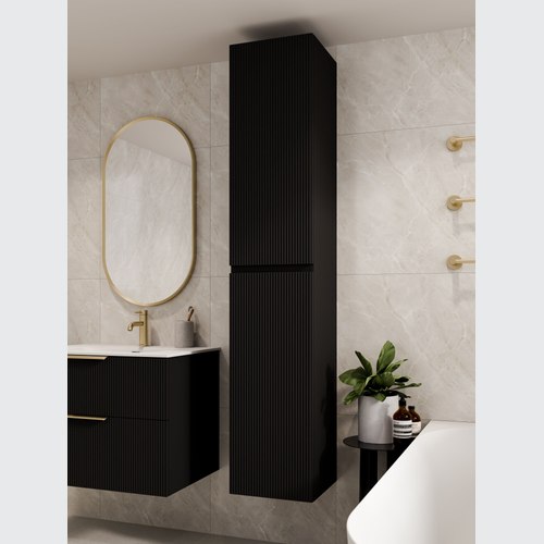 Matte Black Lineare Pillar Tower Cabinet