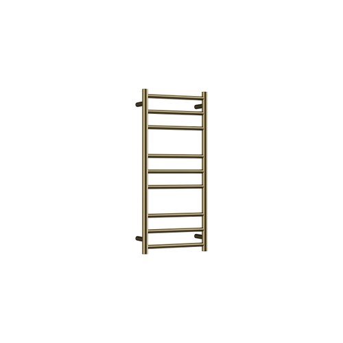 Brushed Brass Round Heated Towel Ladder 900x400mm