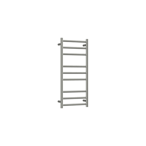 Brushed Stainless Round Heated Towel Ladder 900x400mm