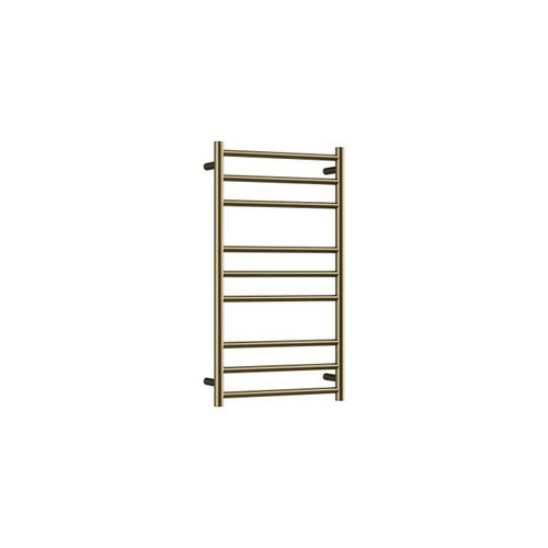 Brushed Brass Round Heated Towel Ladder 900x500mm