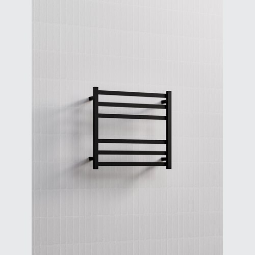 Matte Black Square Heated Towel Ladders 600x650mm