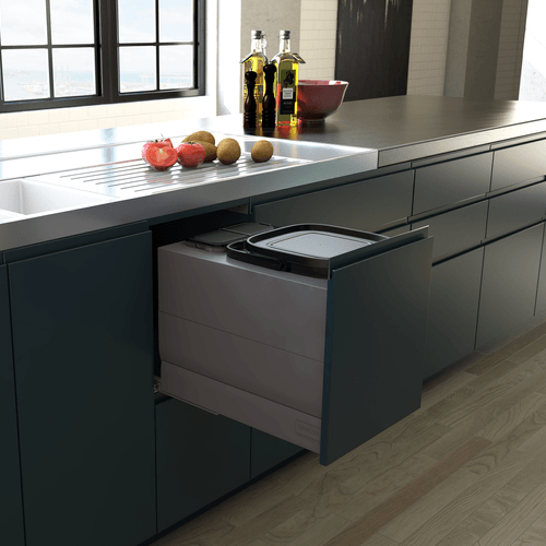 Umbra Grey & Charcoal Tanova Designer Series Pull Out Bokashi Unit