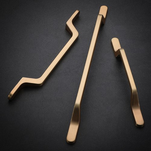 Brass Gold Coast Modern D-Shape Kitchen Handles