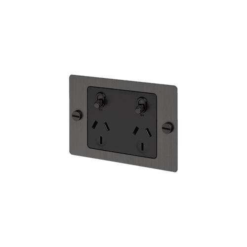 Smoked Buster+Punch 2 Socket Outlet
