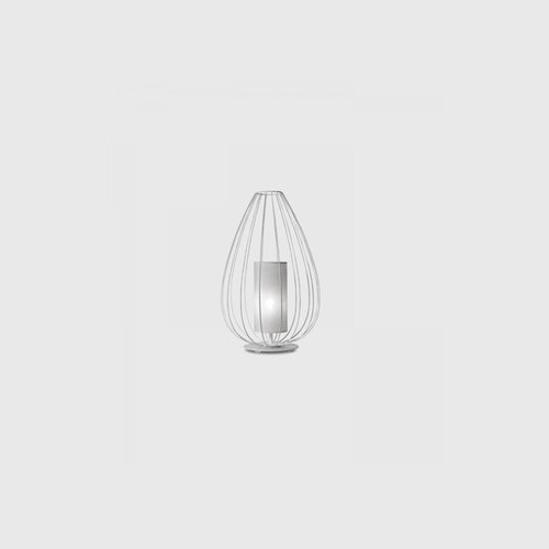Glossy White Cell Outdoor Floor Lamp