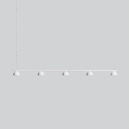 Matte White Blush Rail 5lt Pendant Light