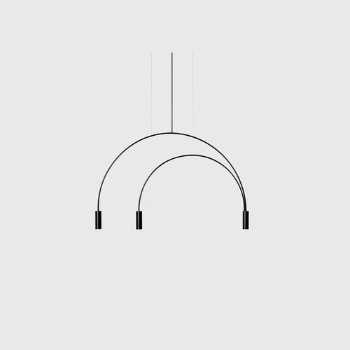 Black/Black Volta 3lt Pendant Light