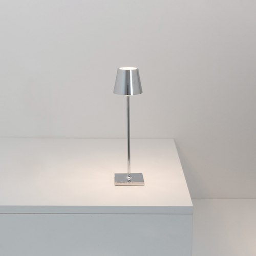 Glossy Chrome Poldina Micro Metallic Table Lamp