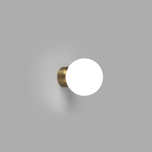 Old Brass Orb Deco Wall Light