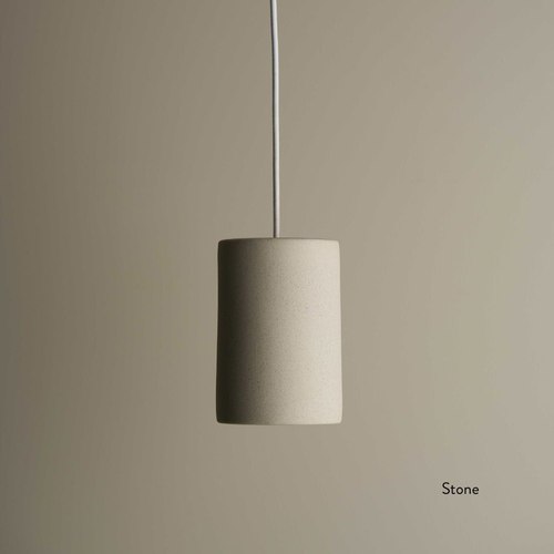 Stone Ceramic Cylinder Pendant Light Small
