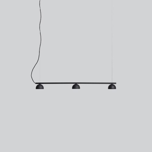 Matte Black Blush Rail 3lt Pendant Light