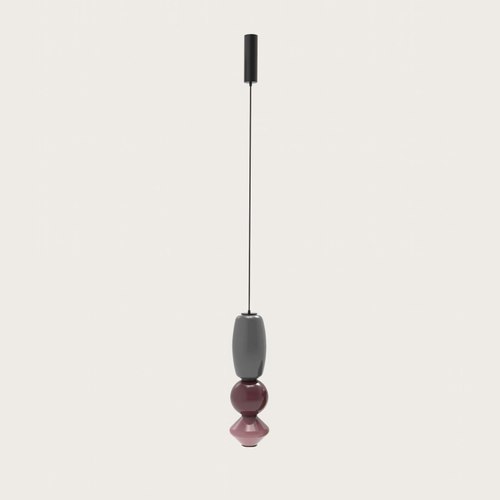 Grey/Mineral Red/Pale Pink Papi Pendant Light