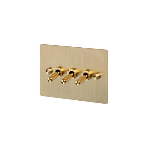 Brass 3 Gang Toggle Switch