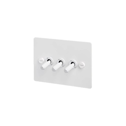 White 3 Gang Toggle Switch