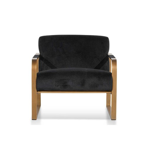 Black Velvet Deco Style Armchair