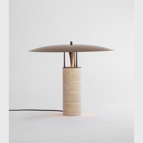 Bronze / Travertin Luna Table Lamp