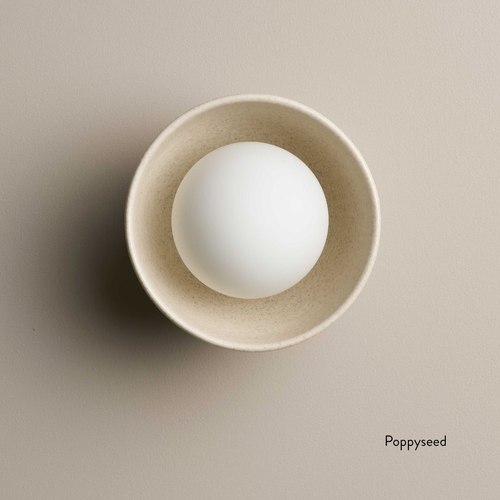 Poppyseed Ceramic Wall Bowl Sconce Light