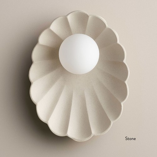 Stone Ceramic Wall Oyster Sconce Light