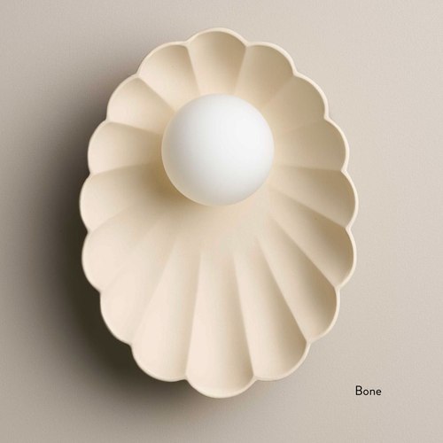 Bone Ceramic Wall Oyster Sconce Light