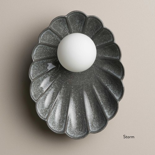Storm Ceramic Wall Oyster Sconce Light