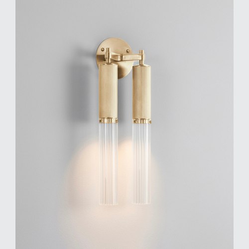 Satin Brass Flume Double Wall Light